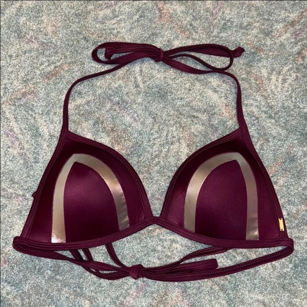 💝 Victoria Secret PINK Bikini Top Black Orchid Large